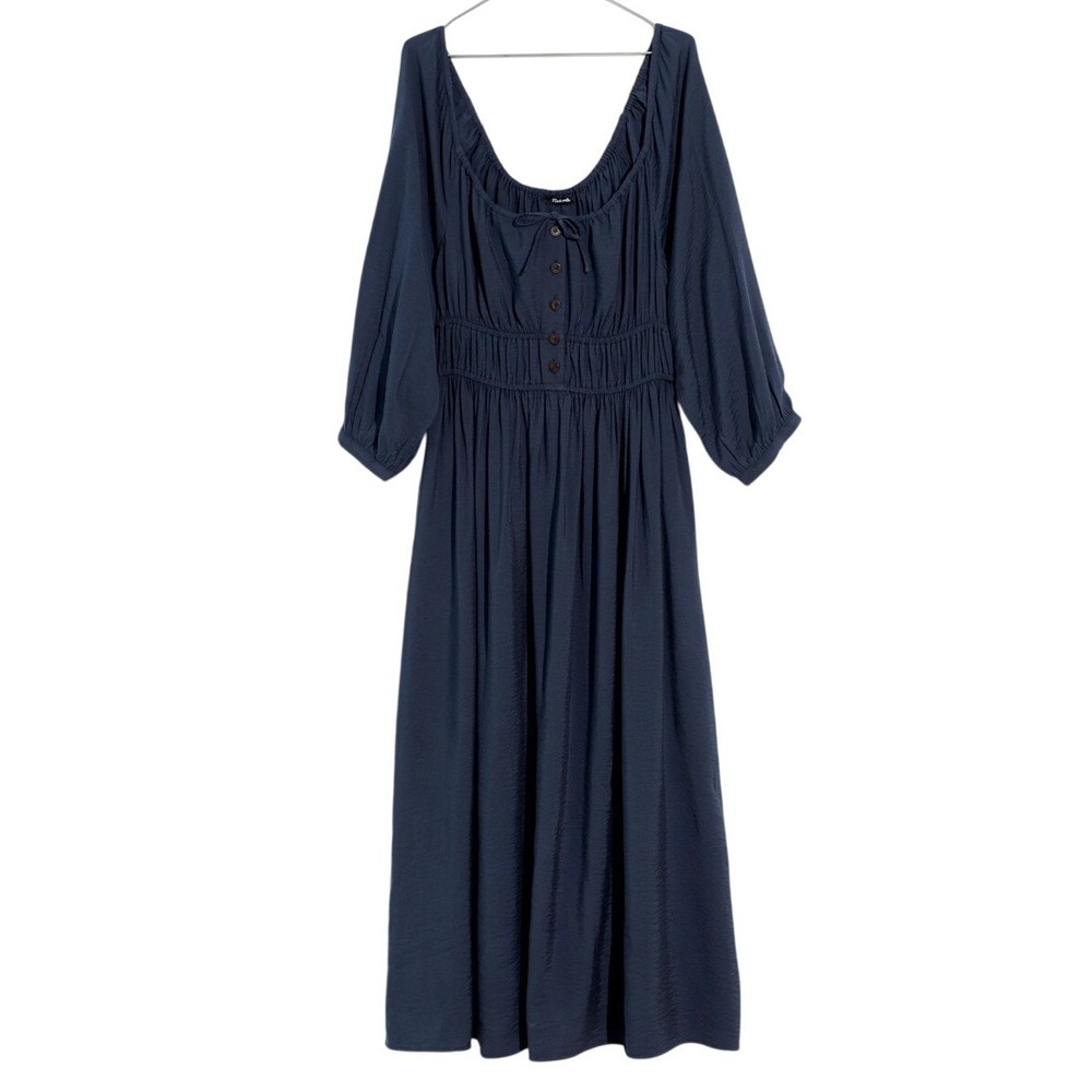 Madewell Dress Women S Blue Sophia Smocked Midi Smocked Boho Cottagecore